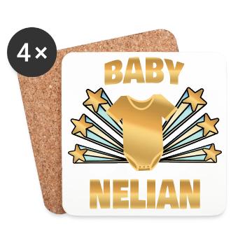 Nelian as birth - Coasters (set of 4) - white - Front