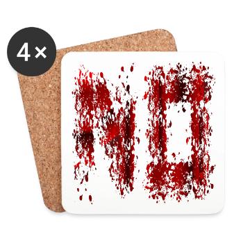 Éclaboussures de sang Déguisement d’Halloween - Dessous de verre (lot de 4) - blanc - Devant