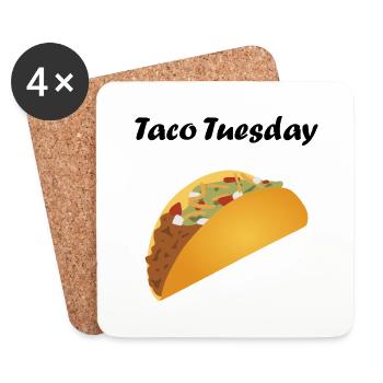 Minimalistische Taco-Illustration - Untersetzer (4er-Set) - Weiß - Vorne
