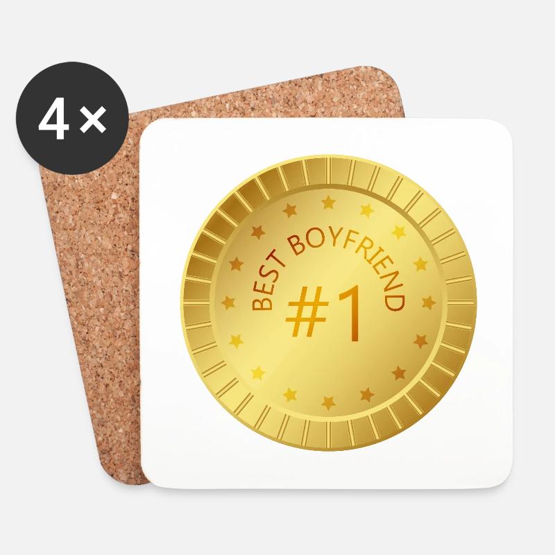 Goldmedaille Bester Freund #1 - Untersetzer (4er-Set) - Weiß