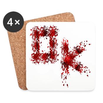 Bloody OK Typography Consent Halloween Costume - Coasters (set of 4) - white - Front