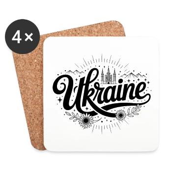 Ukraine - Souvenir Design - Untersetzer (4er-Set) - Weiß - Vorne