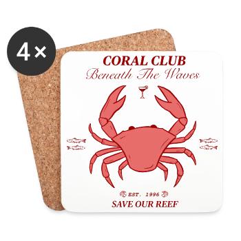 Coral Club Save Our Reef Illustration - Coasters (set of 4) - white - Front