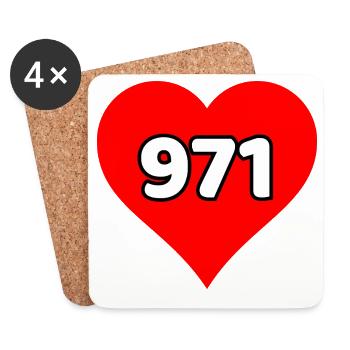 Ich liebe Guadeloupe 971 - Untersetzer (4er-Set) - Weiß - Vorne