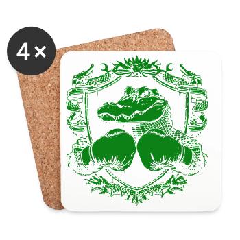 Gants de boxe en crocodile - Dessous de verre (lot de 4) - blanc - Devant