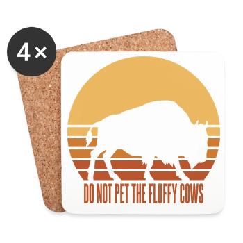 Funny Bold Buffalo Sunset Silhouette - Coasters (set of 4) - white - Front