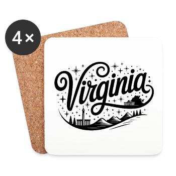 Virginia - Souvenir USA Staatsdesign - Untersetzer (4er-Set) - Weiß - Vorne