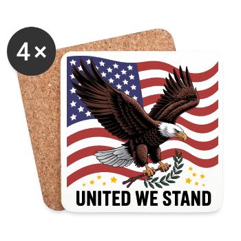 Eagle and Flag - Coasters (set of 4) - white - Front