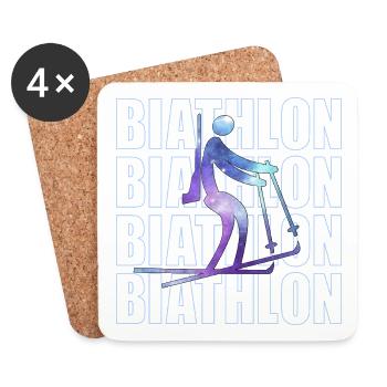 Biathlon Winter Sports Biathletes - Coasters (set of 4) - white - Front