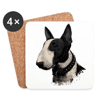 Bull Terrier - Dessous de verre (lot de 4) - blanc - Devant