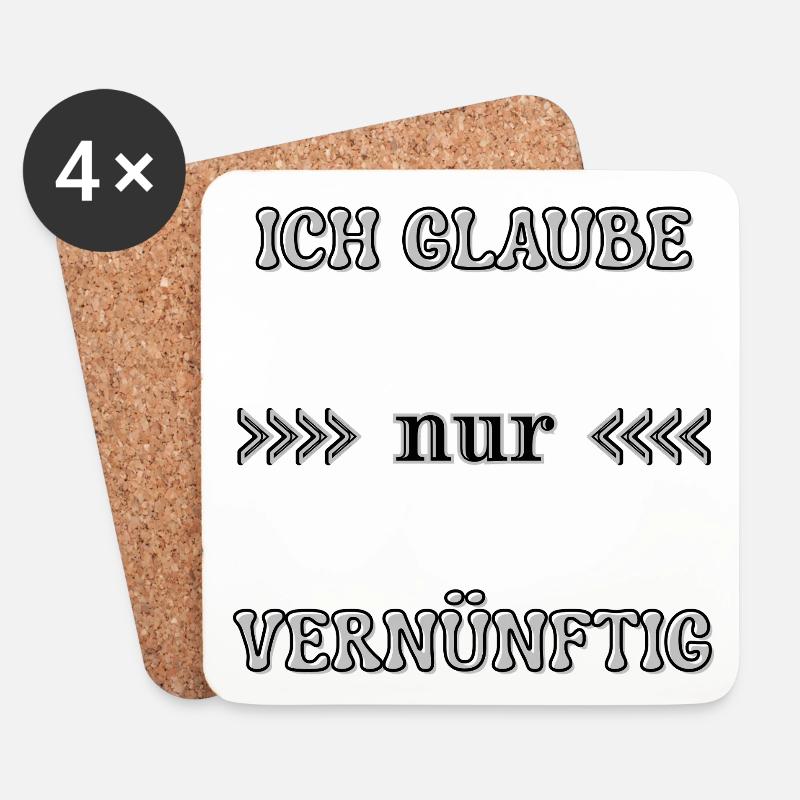 Ich glaube nur vernünftig Wordart Statement - Untersetzer (4er-Set) - Weiß