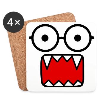 Retro Y2K Monster Emo Halloween - Coasters (set of 4) - white - Front