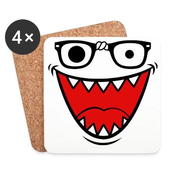 Retro Y2K Monster Emo Halloween - Coasters (set of 4) - white - Front