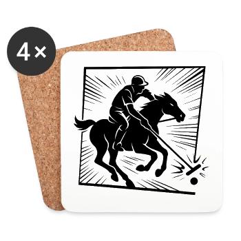 Unicorn hunter with bat - Coasters (set of 4) - white - Front
