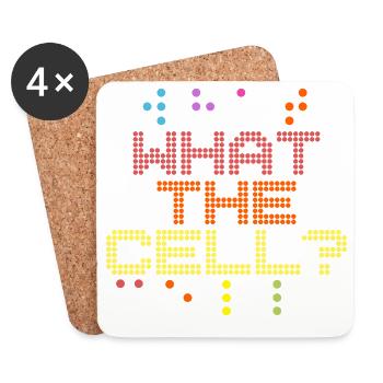 Braille Teacher Braille What The Cell - Coasters (set of 4) - white - Front