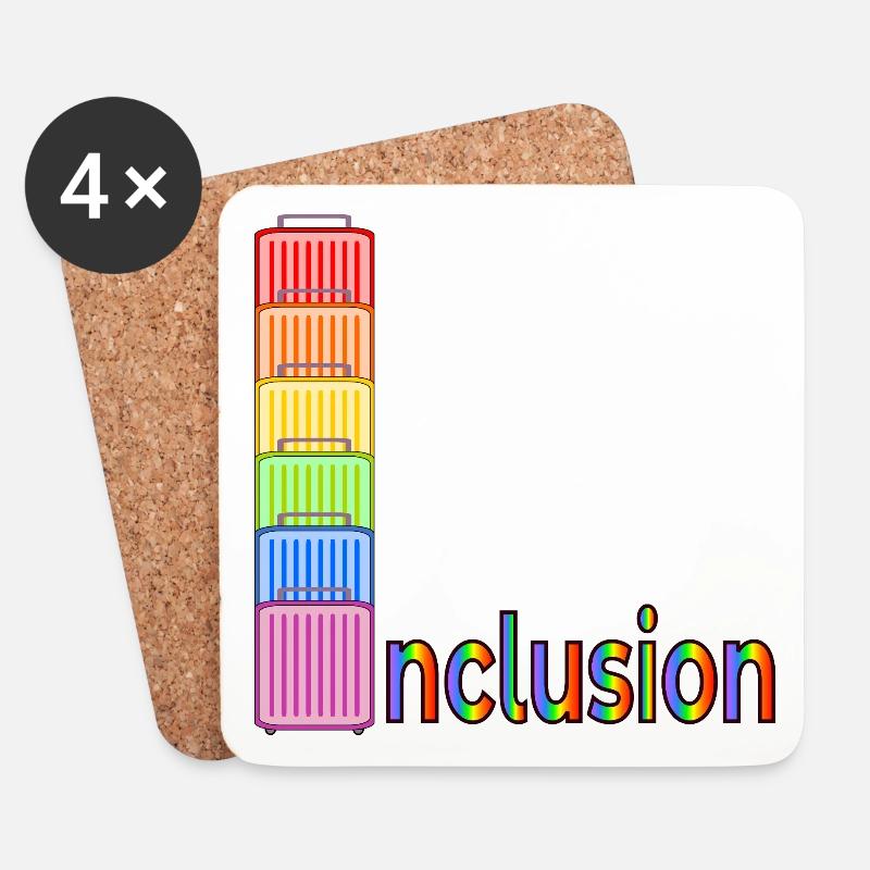 INKLUSION PRIDE REGENBOGENKOFFER - Untersetzer (4er-Set) - Weiß