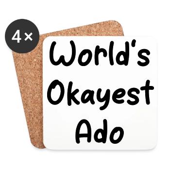 World’s Okayest Ado - Conception du nom - Dessous de verre (lot de 4) - blanc - Devant