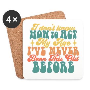 Age is just a number Motivational T-shirt - Coasters (set of 4) - white - Front