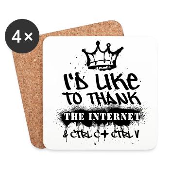 Class Shirts Ich möchte mich beim Internet bedanken - Untersetzer (4er-Set) - Weiß - Vorne