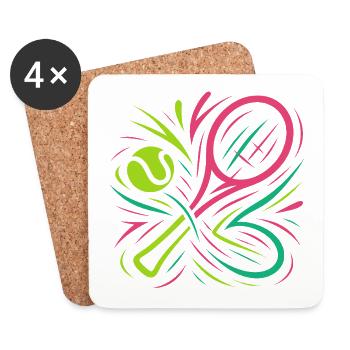 Neon Padel - Coasters (set of 4) - white - Front