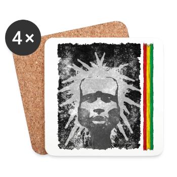 Reggae Inspiration mit Löwenmaske - Untersetzer (4er-Set) - Weiß - Vorne