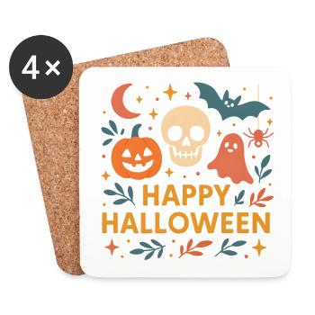 Halloween classique - Dessous de verre (lot de 4) - blanc - Devant