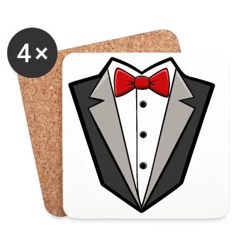 Men's Formal Evening Suit - Coasters (set of 4) - white - Front