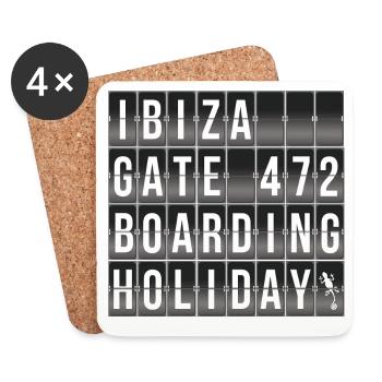 Ibiza Holiday Boarding Sign - Untersetzer (4er-Set) - Weiß - Vorne