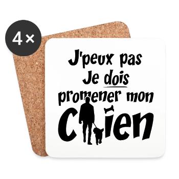 I CAN'T, I HAVE TO WALK MY DOG! - Coasters (set of 4) - white - Front