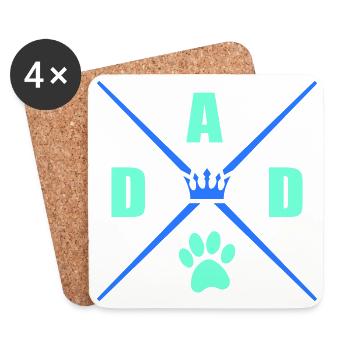 Dad Dog - Untersetzer (4er-Set) - Weiß - Vorne
