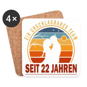22 Years Relationship Anniversary Wedding Anniversary - Coasters (set of 4) - white - Front