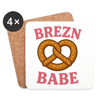 Brezn Babe Shirt - Untersetzer (4er-Set) - Weiß - Vorne