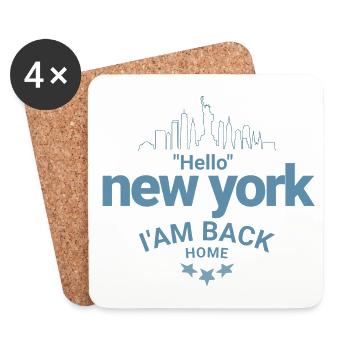 Hallo New York, ich bin wieder zu Hause Design - Untersetzer (4er-Set) - Weiß - Vorne