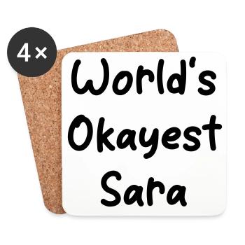World's okayest Sara - Untersetzer (4er-Set) - Weiß - Vorne