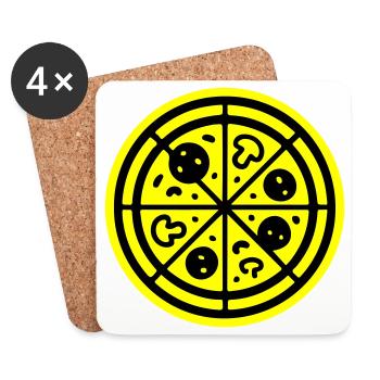 Pizza Symbol Pizzeria - Dessous de verre (lot de 4) - blanc - Devant