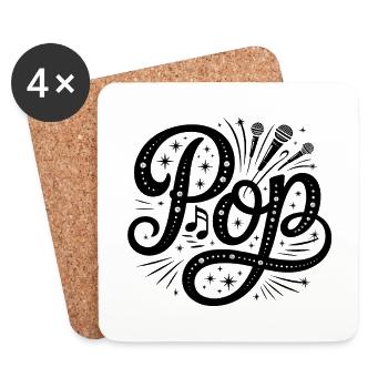 Pop - Cool Music Logo - Coasters (set of 4) - white - Front