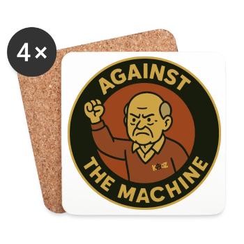 Rebel Grandpa Against the Machine - Coasters (set of 4) - white - Front