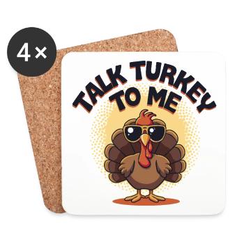 Talk Turkey To Me - Dicton de Thanksgiving cool - Dessous de verre (lot de 4) - blanc - Devant