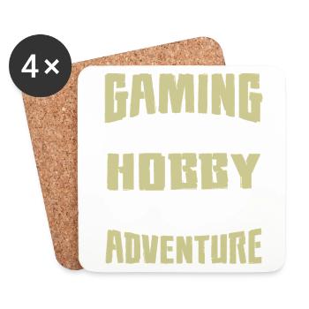 Motif d'aventure de passe-temps de jeu - Dessous de verre (lot de 4) - blanc - Devant
