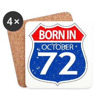 Born_in_October_72 - Coasters (set of 4) - white - Front