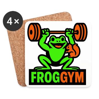 Gymnase Frog - Dessous de verre (lot de 4) - blanc - Devant