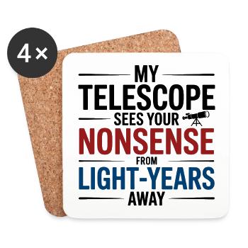 Mon télescope voit des bêtises - Dessous de verre (lot de 4) - blanc - Devant