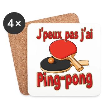 Ping-Pong Drawing Humor I Can't - Coasters (set of 4) - white - Front