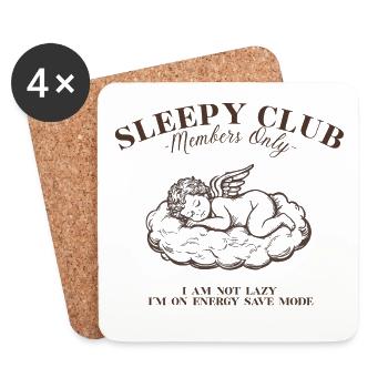Sleepy Angels Club – Vintage Cherub Shirt - Coasters (set of 4) - white - Front
