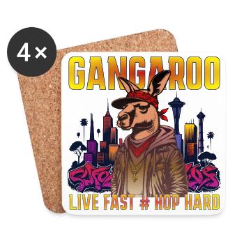 Gangaroo Design Hip Hop Urbain - Dessous de verre (lot de 4) - blanc - Devant