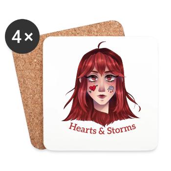Coeurs et tempêtes - Dessous de verre (lot de 4) - blanc - Devant