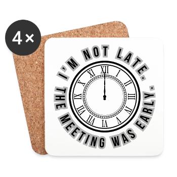 Humor Englische Uhr im satirischen Stil - Untersetzer (4er-Set) - Weiß - Vorne