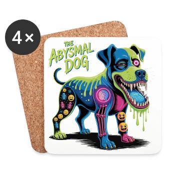 L’art néon du chien abyssal - Dessous de verre (lot de 4) - blanc - Devant