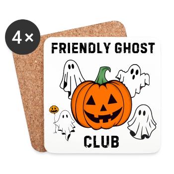 Pumpkin and Ghosts funny design for Halloween style. - Coasters (set of 4) - white - Front