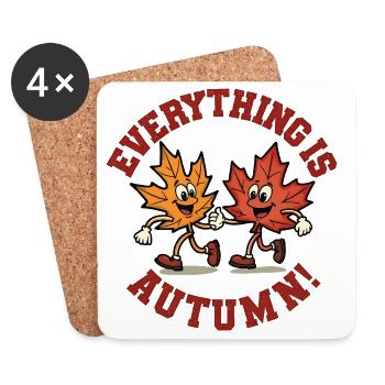 Alles ist Herbst. Schöner Herbst. Ernteherbst. - Untersetzer (4er-Set) - Weiß - Vorne